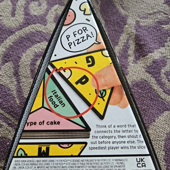 P For Pizza Yellow Party Game - Picture 5 of 5